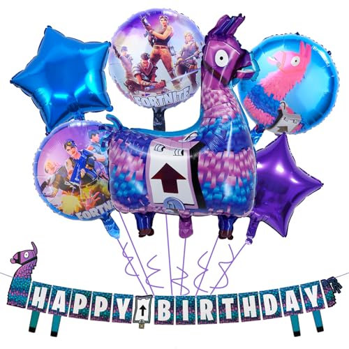 Balloon1 Luftballon Geburtstagsdeko Jungen- 7 Pcs Videospiel Girlande Geburtstag Deko Set mit Gamer Ballon Birthday Banner Folienballon für Kindergeburtstag Spielliebhaber Party Supplies Deko