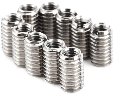 FloralGrace 15 piezas de rosca M6 a M4 de acero inoxidable, tuercas reductoras, herramientas de reparación, elementos de fijación (interior M4 x 7, exterior M6 x 10, largo 10 mm)