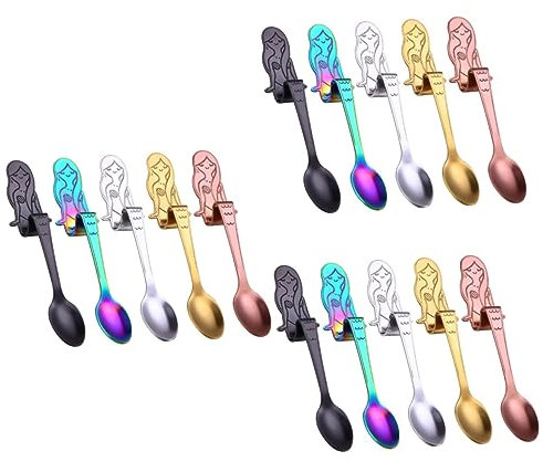 Amosfun Cuccaini Sirene 15 Pz Cucchiaino Da Caffè Cucchiaio Da Dolce Cucchiai Da Dolce Cucchiaio Da Dessert Cucchiai Mescolando Palline Da Dessert Cucchiaio Da Appendere