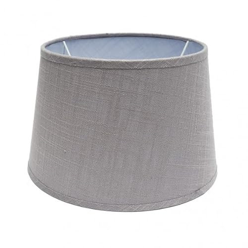 Pantalla de lámpara E27, gris, dimensiones 40x30x25 cm, diseño cónico abierto, ideal para decoración y ambientación de espacios.