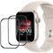 Cable Leader Schutzfolie für Panzerglas für Apple Watch Series 7/8/9(45mm), 2 Stück Ultra-Klar Apple Watch 45mm Displayschutz, Sensitive Touch, Anti-Bläschen, Kratzfest iWatch 45mm Panzerfolie