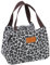 JSTHHTT Lunchtasche für Frauen Männer Arbeit, Faltbar Lunchtasche, Lunchbox Tasche, Tragbar Lunchbox Behälter, für Schule Büro Picknick Reise (Leopard) (Schwarz)