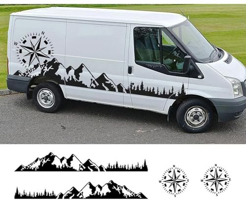 CUYENGT Auto-Kompass-Grafikaufkleber, Vinyl-Filmaufkleber, passend für Ford Transit MK6 MK7 MK8, Wohnmobil-Zubehör