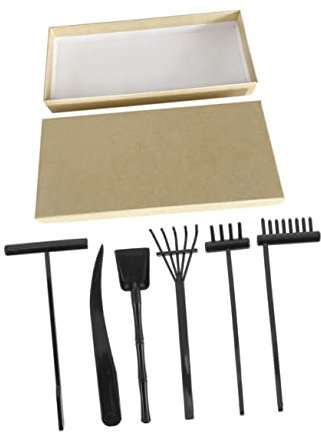 ibasenice Set De Râteaux Décoratifs pour Jardin Zen avec Boîte Outils De Sculptage pour Sable Petit Accessoire De Décoration De Bureau Et Micro-Paysage