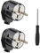 Schuko Stecker, Stromstecker mit Zugentlastung, Schutzkontakt-Stecker mit Knickschutztülle, Spritzwassergeschützt und Langlebig, Bruchfest, Stecker 250V, 2 Stücke Schwarz