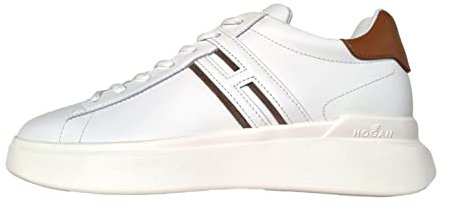Hogan Scarpe Uomo Sneakers H580 HXM5800DV42N64386J Bianco - Marrone (Sistema Taglie Calzature EU, Adulto, Numero, Media, 42.5)