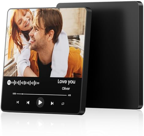 Dliombpe Kühlschrankmagnet mit Musik für Weihnachten, Valentinstag & Geburtstag - Für Freundin, Paare, Frauen & Männer Jahrestag - Personalisiertes Foto-Geschenk mit Song(Stil 12)