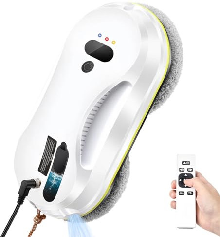 Purova Robot Limpiacristales, Limpiacristales de Chorro de Agua Totalmente Automático, Fuerte Adsorción EE 2800pa/Limpieza de Alta Eficacia/Seguridad Antigoteo/Aplicación Multisuperficie