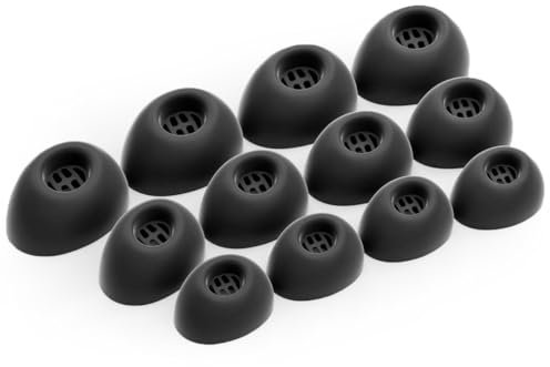 Okuli Set of 16 Silicone EarBuds Ear Tips For Jabra Elite 10 Earphones in Black