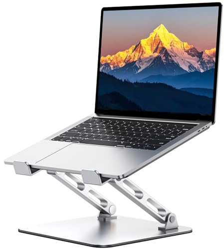RIWUCT Laptop Stand for Desk Adjustable Height, Ergonomic Laptop Riser Holder with Dual-bar Support, Portable Computer Notebook Stand for MacBook Air Pro, Dell XPS, HP (10-16)