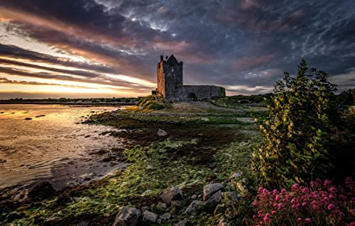 Villainous Puzzle 1000 Teile Naturschönheit, Sonnenuntergang, Irland, Galway, Schloss 38x52CM