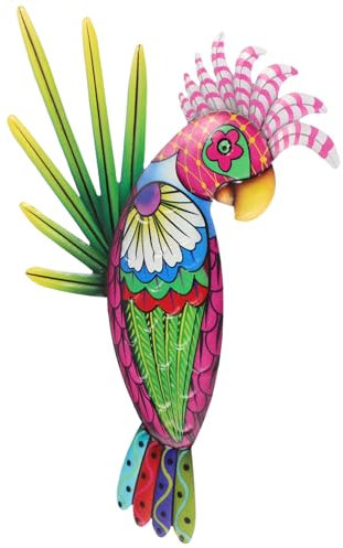 VICASKY Metallpapagei Wandornament Aus Eisenkunsthandwerk Simulierter Papagei Als Anhänger Für Heimdekorationsbedarf Garten-wandkunst-verzierungen Und Fotografie-anhänger