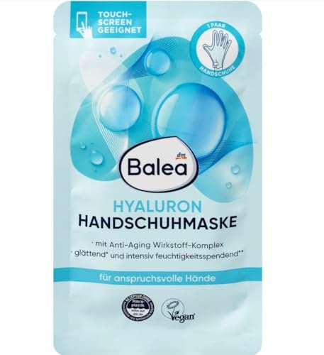 Balea Hyaluron Paire de masques hydratants anti-âge avec complexe actif