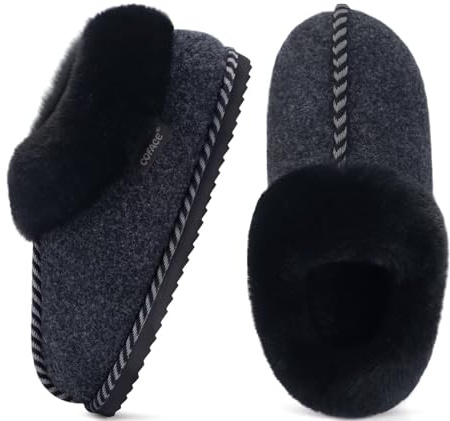 COFACE Women Slippers Fuzzy Cloud Memory Foam Bootie Indoor Outdoor Size 5-9