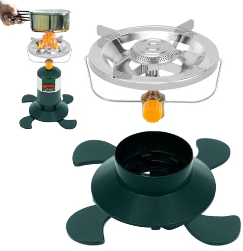 Base per fornello da campeggio, stabilizzatore per piano cottura a piedi, regolabile in altezza, pieghevole, per padelle, prodotti da forno, pesca, picnic