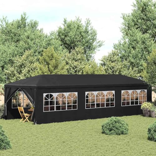 Massbinet Premium Pavillon Wasserdicht Stabil Pavillon mit Seitenwänden Partyzelt für Camping Party 3x9 m Anthrazit