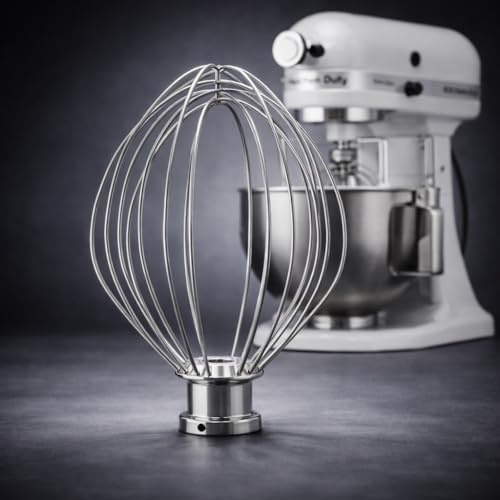 KitchenTech Edelstahl Schneebesen passend für KitchenAid Heavy Duty Küchenmaschinen 5KPM50 – Spülmaschinenfest