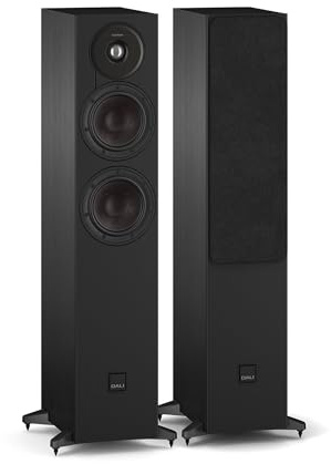 DALI Sonik 5 schlanke, bodenstehende passive HiFi-Lautsprecher – Dual 13,3 cm Clarity Cone Tieftöner, 2,8 cm Soft Dome Hochtöner, SMC-Magnetsystem, schwarze Esche (Paar)