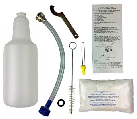 Kegerator Beer Line Cleaning Kit - All Necessary Cleaning Accessories and Powder Cleaning Compound