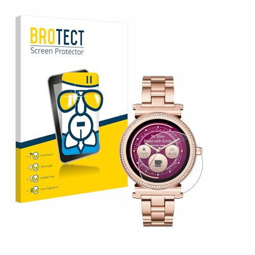 BROTECT Schutzglas für Michael Kors Access Sofie Schutzfolie Made in Germany Panzer Folie Glas Displayschutz [Kratzfest 9H, Anti-Fingerprint]