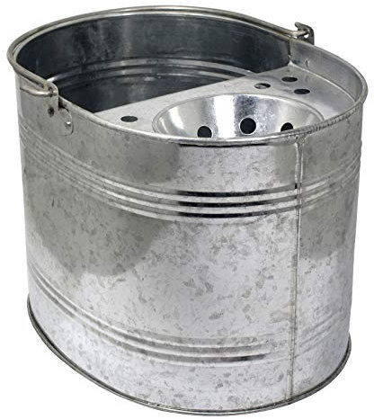 15L Vintage Heavy Duty Galvanised Steel Mop Bucket
