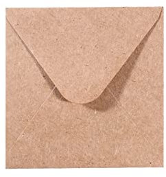 Vaessen Creative Florence Briefumschläge Quadratisch Klein Kraft Braun, 5 Stück, für Geburtstagskarten, passende Faltkarten erhältlich