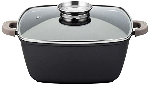 NAVA Bratentopf Schmortopf Kochtopf mit Granitbeschichtung FUNTZIO quadratisch 24 cm 5,4l