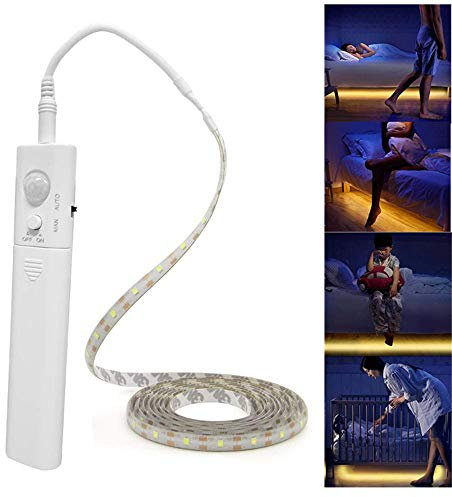Battery Powered,Motion Sensor Led Light Strips Smart Night Light Motion Activated Led Strip Light for Room Cool White Light-5M / 16.4ft