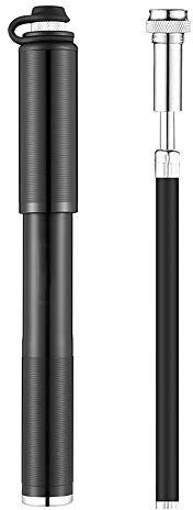 JTRHD Bicycle Air Pump Multifunctional Riding Equipment Portable Mini High Pressure Bicycle Pump Easy Pumping (Color : Black, Size : 215mm)