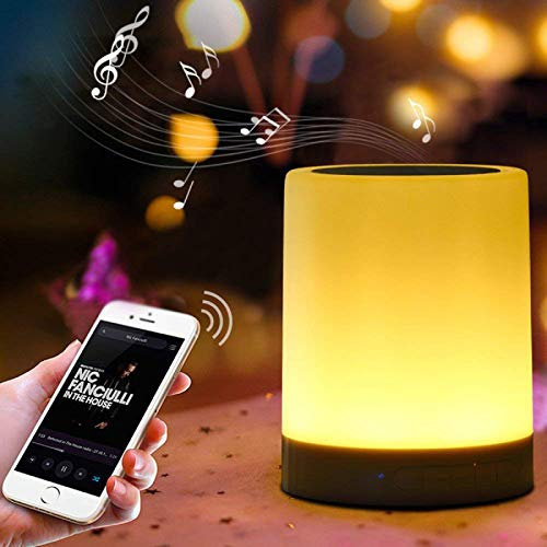 FAMKIT Night Light Bluetooth Speaker, Portable Wireless Bluetooth Speakers, Touch Control, Color LED Speaker TF/SD Support,Best Christmas/Birthday Gift for Teenage Girls/Boys