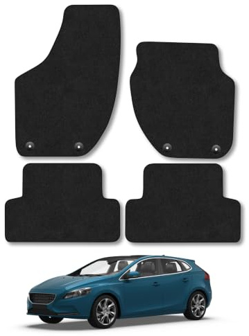 Volvo V40 (2012-2019) [Manual] Carpet Car Mats | Black Edge Trim Tailored Fit Floor Mats Full Coverage Protection Accessories Easy Clean Anti Slip Made in the UK