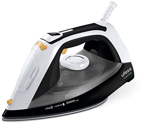 Ufesa PV3650 Mérida Plancha de Vapor 3000W, Golpe de Vapor Max 240gr y Constante 45gr /min, Suela Cerámica, Triple Sistema Antical, Antigoteo