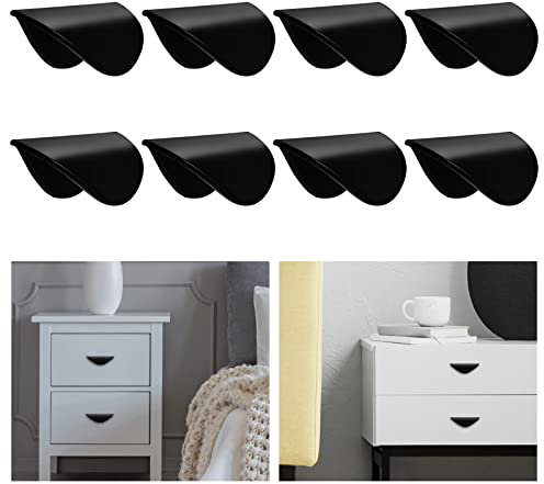 MOROBOR Lot de 8 poignées autocollantes sans perçage pour placard en verre, commode, armoire (noir)