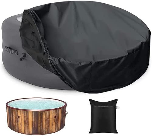 Whirlpool-Abdeckung, wasserdicht, für den Außenbereich, tragbar, Terrasse, rund, aufblasbar, Whirlpool, Spa-Abdeckung, Schutz, Badewanne, Pool, Staubschutzabdeckungen (180 x 109 cm)