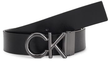 Calvin Klein Herren Gürtel Ck Metal Bombe PB 3.5 cm Ledergürtel, Schwarz (Ck Black /Dk Brown), 95 cm