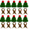Dereine 20 Stück Mini Weihnachtsmütze, Mini Weihnachtsmütze und Schal Set, Mini-Strickmütze des Weihnachten, Nikolausmütze Klein für Weihnachten Weinflasche Abdeckung, Puppenhaus, Weihnachtsfeiern