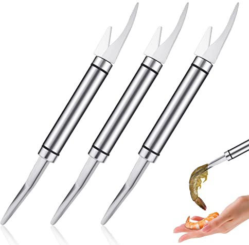 5 in 1 Multifunktionaler Shrimp Line Fischschäler, 3 Stück Multifunctional Shrimp Line Fish Maw Knife Edelstahl Messer für Garnelen Fischbauchmesser für Schnelle Verarbeitung von Meeresfrüchten