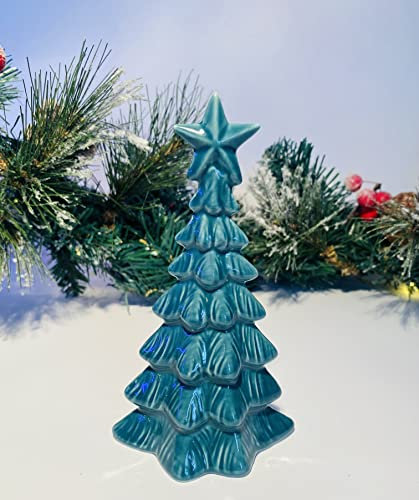 Mezzaluna Gifts Decorazione per albero di Natale, in ceramica, 15 cm, verde scuro