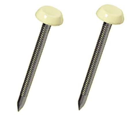 50 x Cream UPVC 30mm Poly Top Pins Plastic Headed Fascia Fixings
