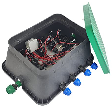 8er Ventilbox PROFI - 8 x Hunter Magnetventil PGV 24 Volt AC - 8 Ausgänge und 1 Eingang - inkl. Siebfilter - Fertig Montiert - 25mm oder 32mm Anschluss - PE Verteilung PE Rohr Bewässerung