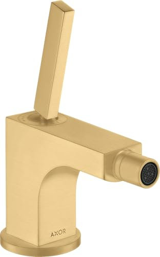 hansgrohe AXOR Citterio Einhebel-Bidetmischer, Zugstangen-Ablaufgarnitur, Farbe: Brushed Gold Optic