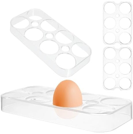4 pcs Refrigerator Eggs Trays Transparent Egg Holders Fridge Storage Space Saving Racks Kitchen Organizer
