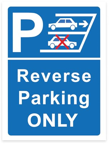 RDLCAR Panneau de sécurité Reverse Parking Only pour parking public et privé, panneau de stationnement de voiture, avertissement de sécurité pour parking – Lot de 1 portrait, 300 mm x 400 mm