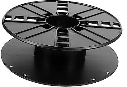 FAVOMOTO Cord Reel - Black, Plastic, 20.0x20.0x6.5 cm, 240.0 g, Automatic, 4MVU8280414MXK, Cord Storage Reel, Extension Cord Reel, Cable Reel, I-shaped Wheel, Electric Wire Spool