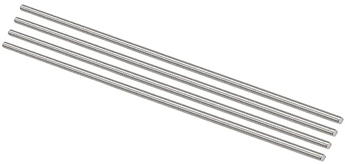 QUARKZMAN M5 x 250mm Völlig Verschraubte Bolzen x 4Stk 304 Edelstahl Stab Stehbolzen Rechte Handgewinde für Holzbearbeitung [Silberton]