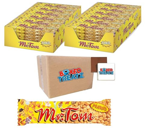 Mr Tom Peanut Bar 72 X 40g - Surprisingly Light, Crisp & Easy To Eat, Boxed Treatz