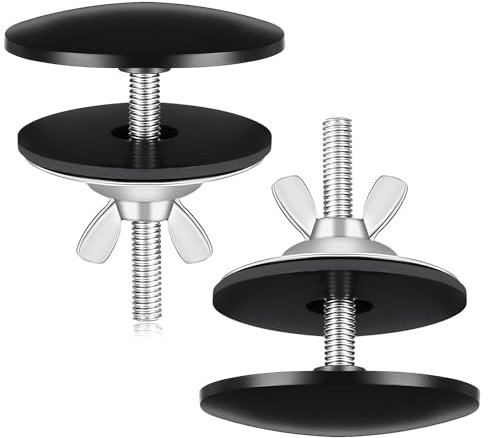 Tvoip 2Pack Stainless Steel Kitchen Sink Hole Cover, 2 Inch Faucet Hole Cover Stainless Steel Kitchen Sink Tap Hole Plate Stopper Cover Blanking Metal Plug (Matte Black)
