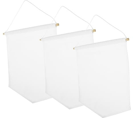 Ciieeo 3St Anstecknadel Vitrine Emaille Pin Vitrine große dreieckige Bleistifte leeres Banner Emaille-Pin-Banner Pin-Display- Wimpelbanner Graffiti das Banner Flagge Bambus Weiß