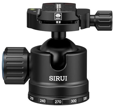 SIRUI Cabezal de Bola de Trípode Profesional Resistente de 40mm, Carga 40kg, Cabezal de Trípode de Aleación de Aluminio CNC Panorámico de 360° para Videocámara, con QR Placa - AM-40