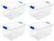AC - Pack de 4 Cajas de ordenación de plástico Transparente N.º 1. Contenedor para almacenar Juguetes, Libros, Ropa, Mantas. Capacidad 16 litros. Dimensiones Aprox.: 39,6 x 29,6 x 21,5 cm
